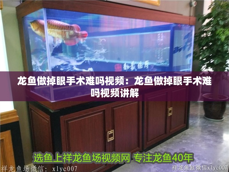 龍魚做掉眼手術難嗎視頻：龍魚做掉眼手術難嗎視頻講解