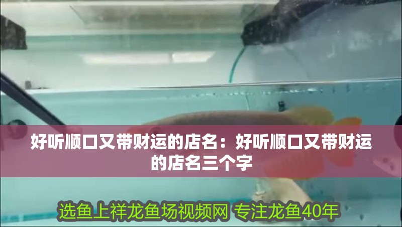 好聽順口又帶財運的店名：好聽順口又帶財運的店名三個字