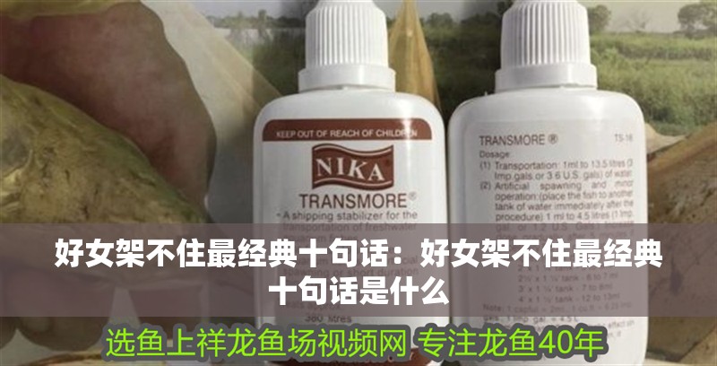 好女架不住最經典十句話：好女架不住最經典十句話是什么