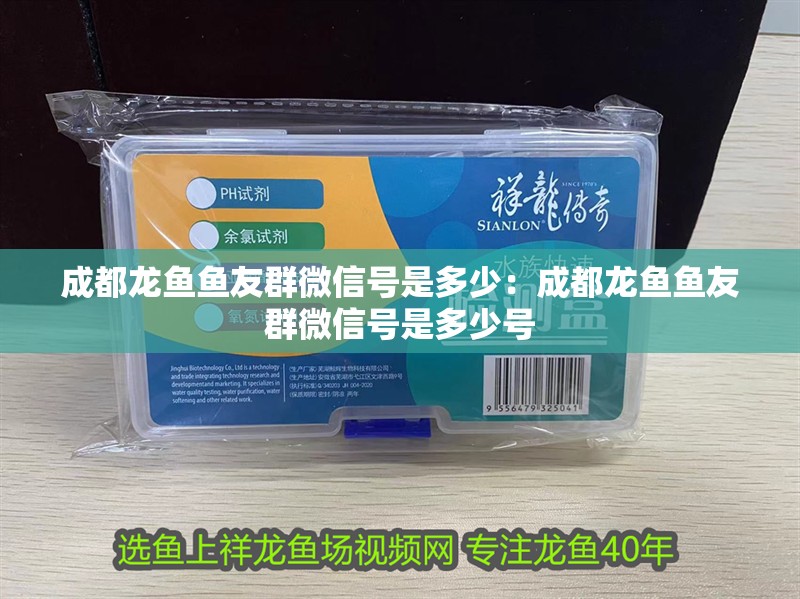 成都龍魚魚友群微信號(hào)是多少:成都龍魚魚友群微信號(hào)是多少號(hào)