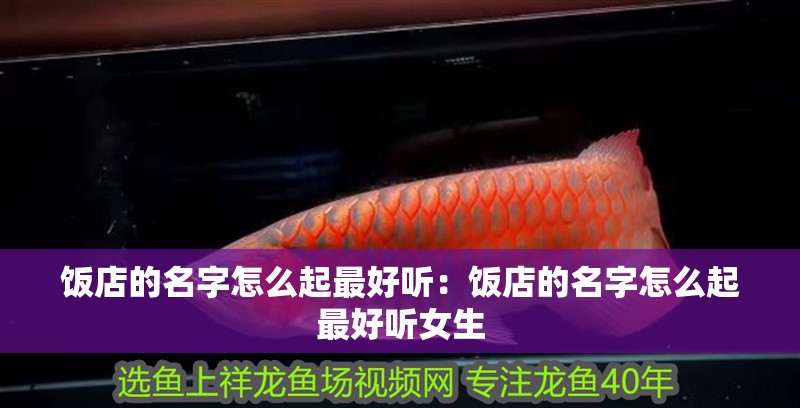 飯店的名字怎么起最好聽:飯店的名字怎么起最好聽女生