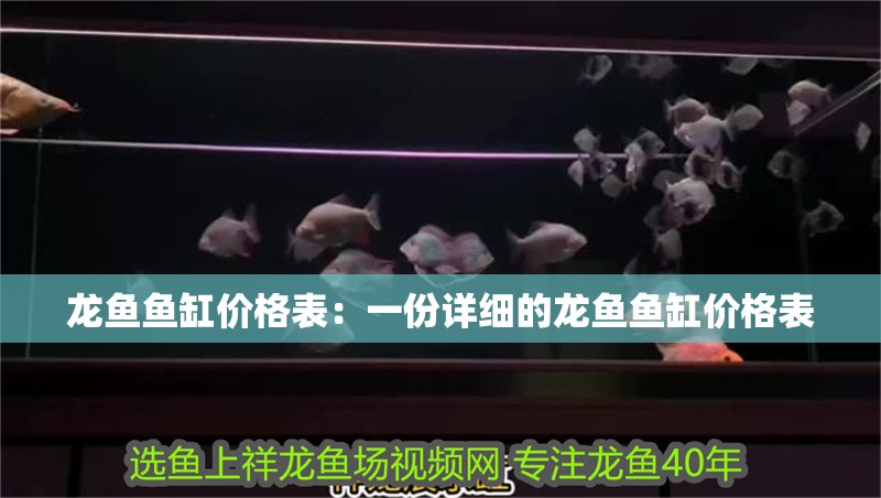 龍魚魚缸價格表：一份詳細的龍魚魚缸價格表