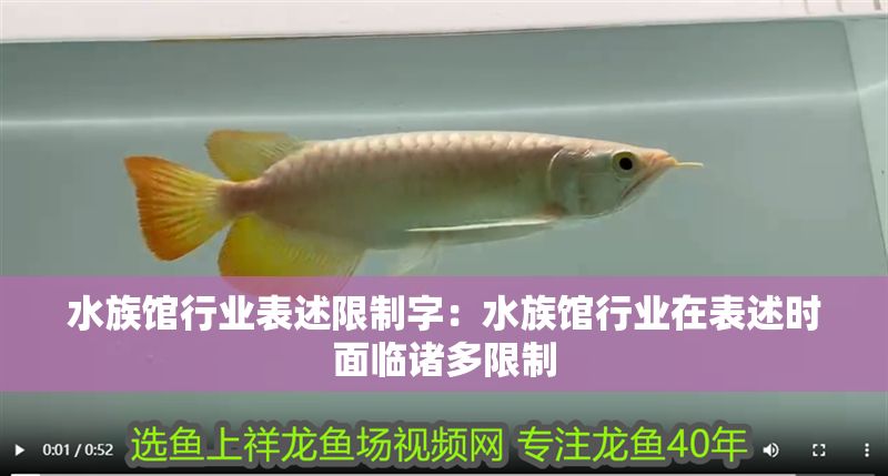 水族館行業表述限制字：水族館行業在表述時面臨諸多限制