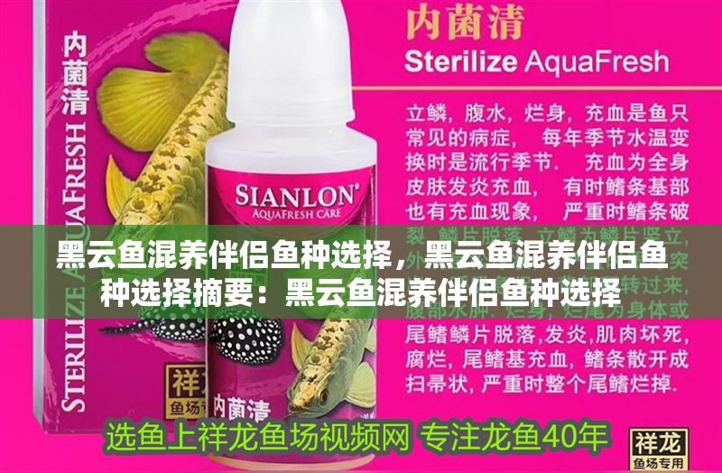 黑云魚(yú)混養(yǎng)伴侶魚(yú)種選擇，黑云魚(yú)混養(yǎng)伴侶魚(yú)種選擇摘要：黑云魚(yú)混養(yǎng)伴侶魚(yú)種選擇