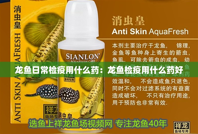 龍魚日常檢疫用什么藥：龍魚檢疫用什么藥好