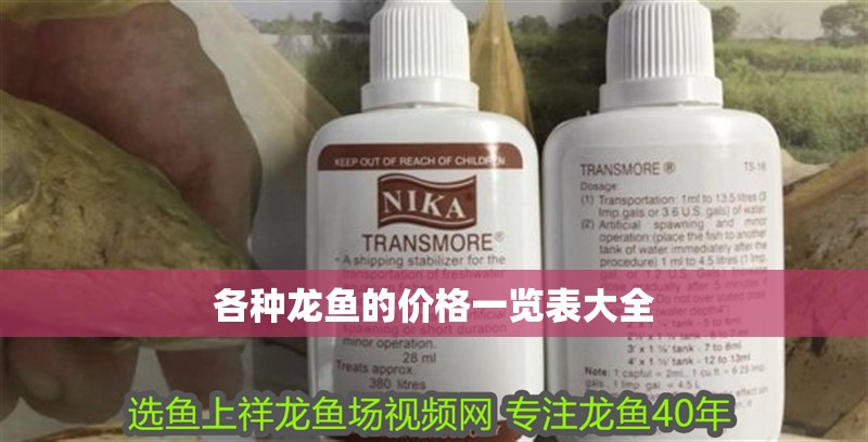 各種龍魚的價格一覽表大全