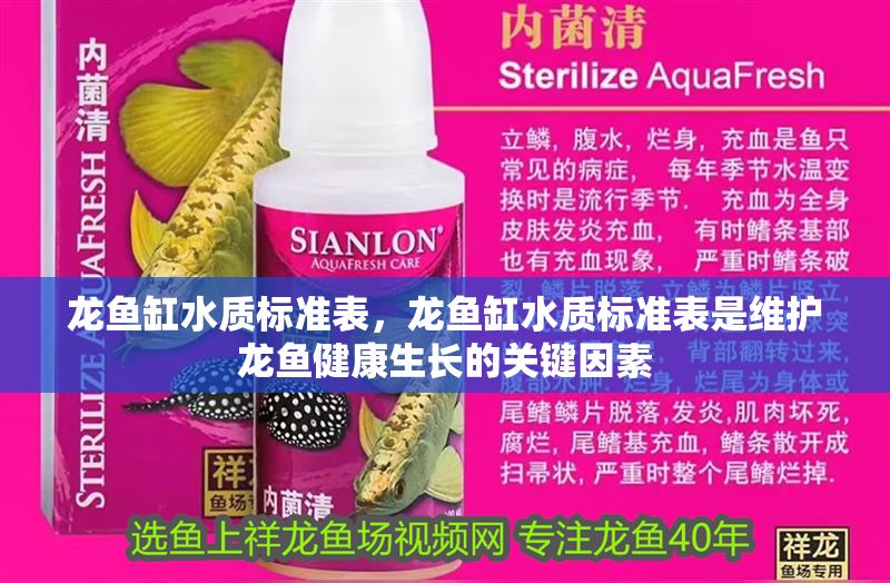 龍魚缸水質(zhì)標準表，龍魚缸水質(zhì)標準表是維護龍魚健康生長的關(guān)鍵因素