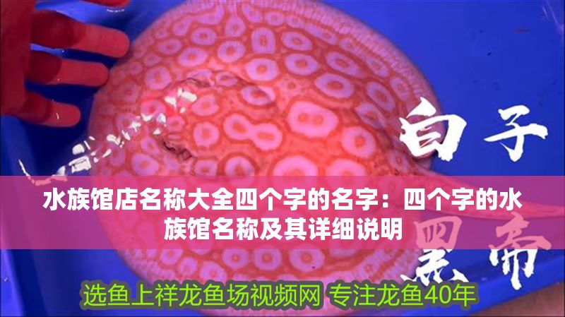 水族館店名稱大全四個字的名字：四個字的水族館名稱及其詳細說明