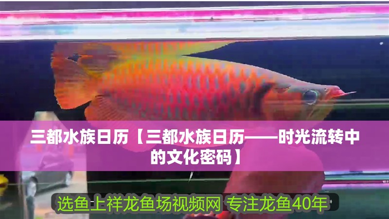 三都水族日歷【三都水族日歷——時(shí)光流轉(zhuǎn)中的文化密碼】