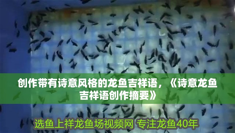 創(chuàng)作帶有詩意風(fēng)格的龍魚吉祥語，《詩意龍魚吉祥語創(chuàng)作摘要》