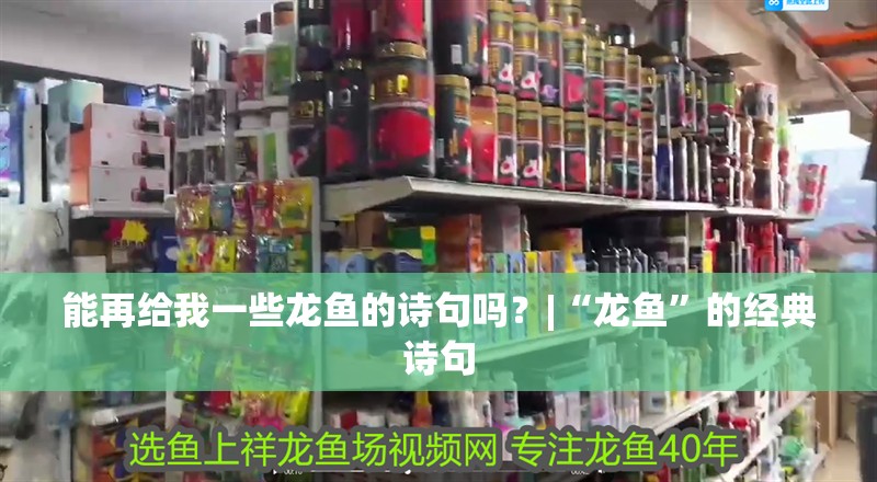 能再給我一些龍魚(yú)的詩(shī)句嗎？|“龍魚(yú)”的經(jīng)典詩(shī)句