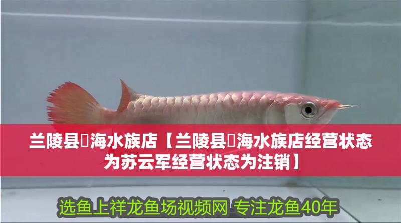 蘭陵縣喆海水族店【蘭陵縣喆海水族店經營狀態為蘇云軍經營狀態為注銷】