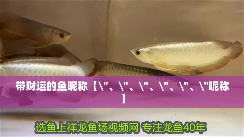 帶財運的魚昵稱【\