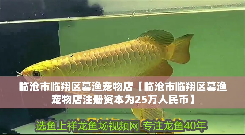 臨滄市臨翔區暮漁寵物店【臨滄市臨翔區暮漁寵物店注冊資本為25萬人民幣】