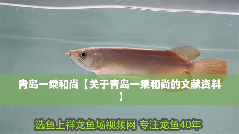 青島一乘和尚【關于青島一乘和尚的文獻資料】