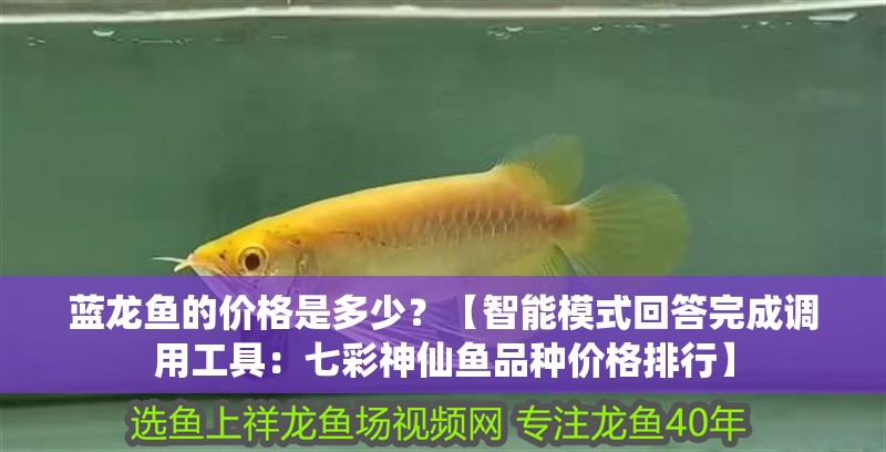 藍龍魚的價格是多少？【智能模式回答完成調用工具：七彩神仙魚品種價格排行】