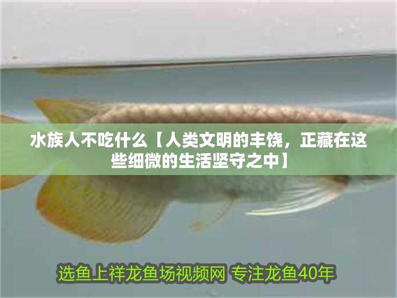 水族人不吃什么【人類文明的豐饒，正藏在這些細微的生活堅守之中】