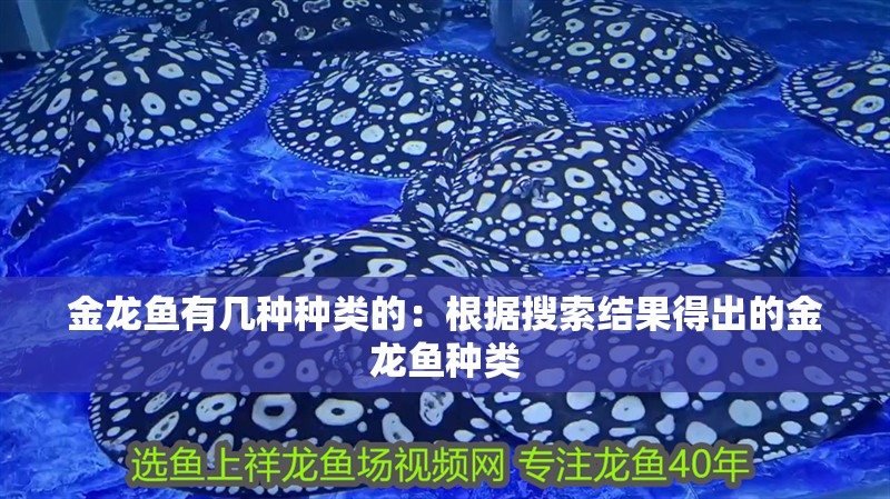 金龍魚有幾種種類的：根據搜索結果得出的金龍魚種類