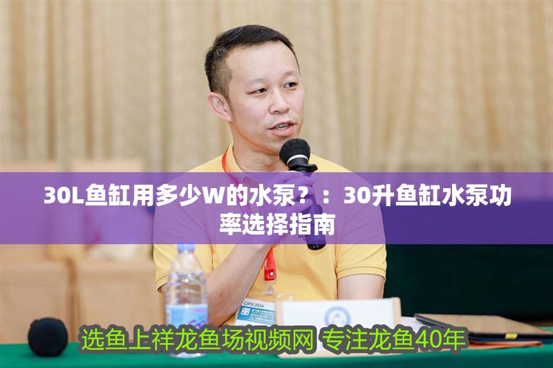 30L魚缸用多少W的水泵？：30升魚缸水泵功率選擇指南