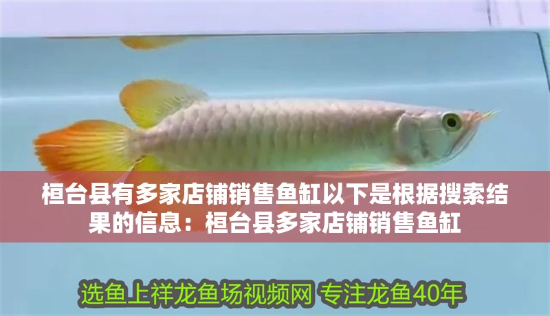 桓臺縣有多家店鋪銷售魚缸以下是根據搜索結果的信息：桓臺縣多家店鋪銷售魚缸