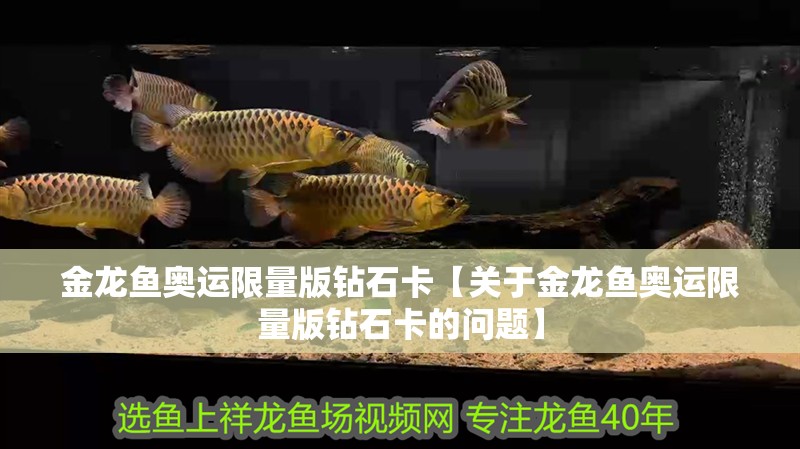 金龍魚奧運限量版鉆石卡【關于金龍魚奧運限量版鉆石卡的問題】