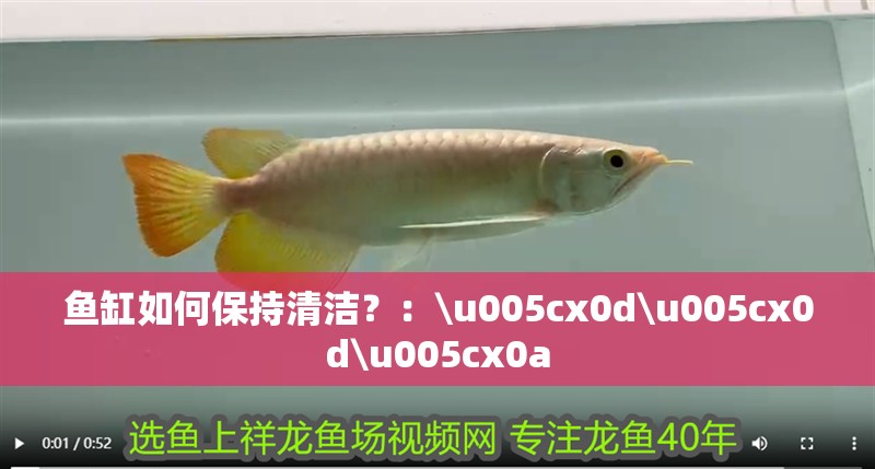 魚缸如何保持清潔？：\u005cx0d\u005cx0d\u005cx0a