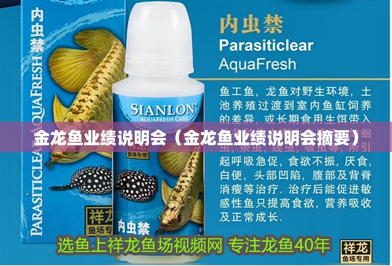 金龍魚業績說明會（金龍魚業績說明會摘要）