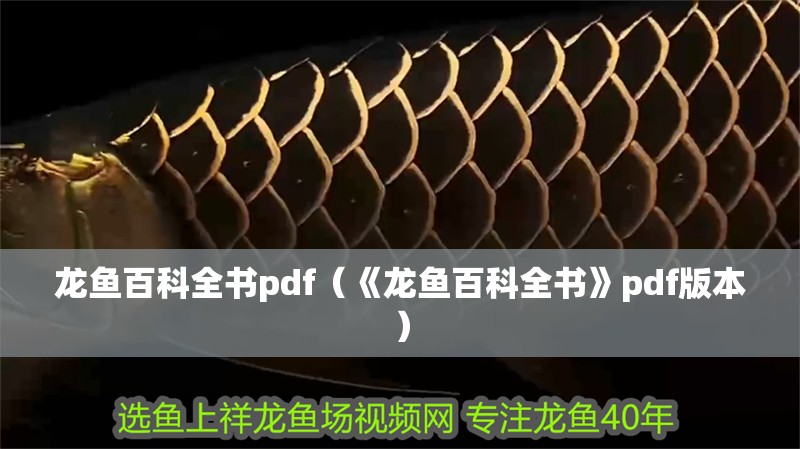 龍魚百科全書pdf（《龍魚百科全書》pdf版本）