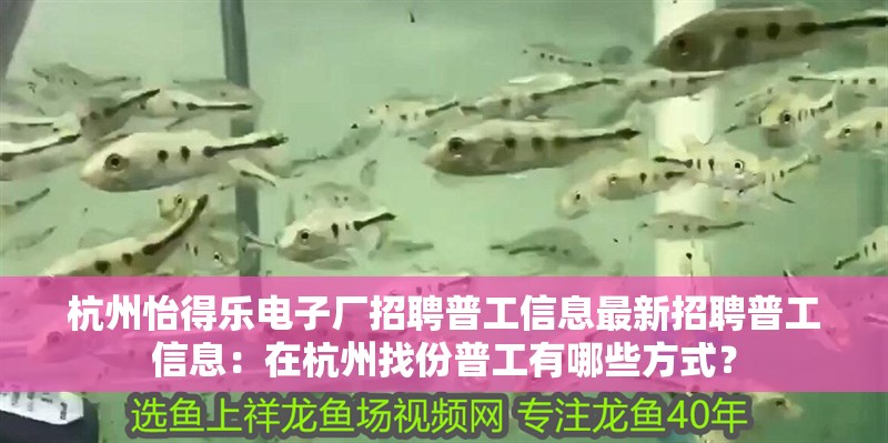 杭州怡得樂電子廠招聘普工信息最新招聘普工信息：在杭州找份普工有哪些方式？