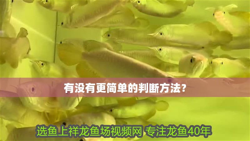 有沒有更簡單的判斷方法？