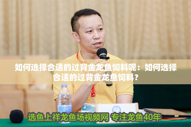 如何選擇合適的過背金龍魚飼料呢：如何選擇合適的過背金龍魚飼料？ 如何選擇合適的過背金龍魚飼料呢：如何選擇合適的過背金龍魚飼料？ 水族問答
