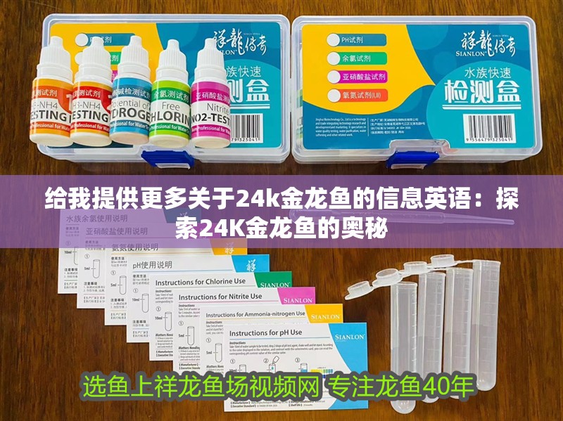 給我提供更多關于24k金龍魚的信息英語：探索24K金龍魚的奧秘