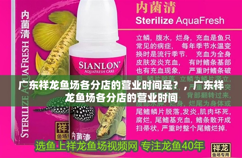 廣東祥龍魚場各分店的營業時間是？，廣東祥龍魚場各分店的營業時間