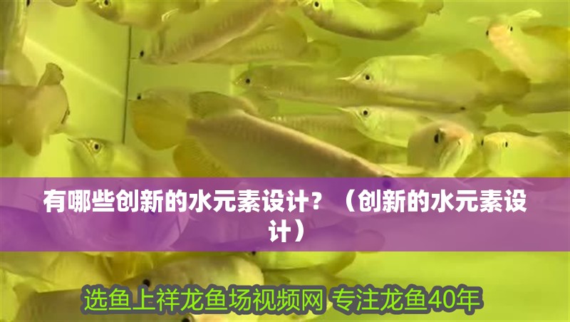 有哪些創新的水元素設計？（創新的水元素設計）