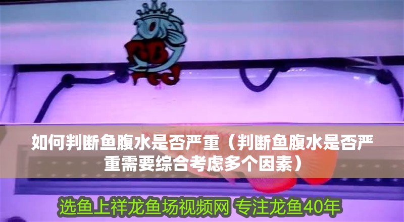 如何判斷魚腹水是否嚴重（判斷魚腹水是否嚴重需要綜合考慮多個因素）