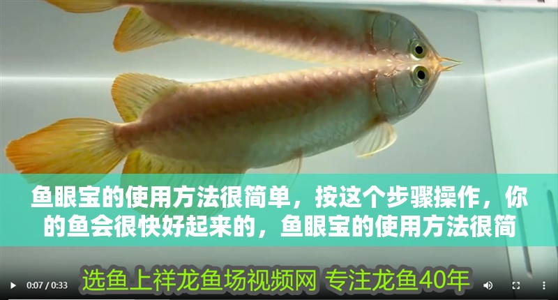 魚眼寶的使用方法很簡單，按這個步驟操作，你的魚會很快好起來的，魚眼寶的使用方法很簡單