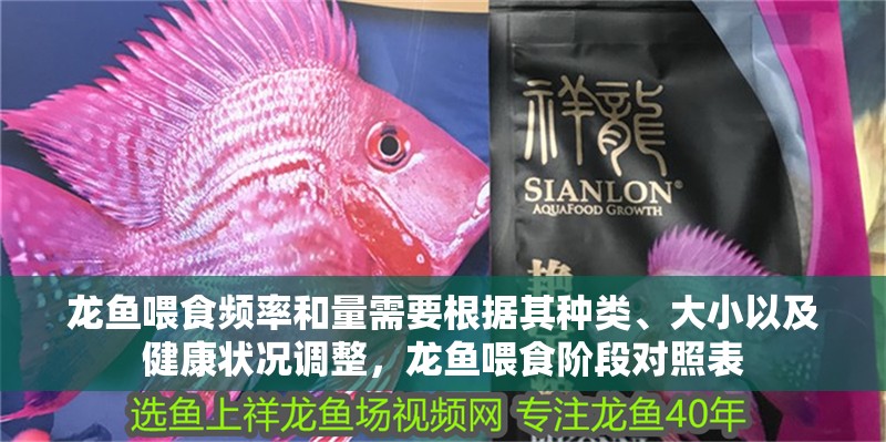 龍魚喂食頻率和量需要根據其種類、大小以及健康狀況調整，龍魚喂食階段對照表