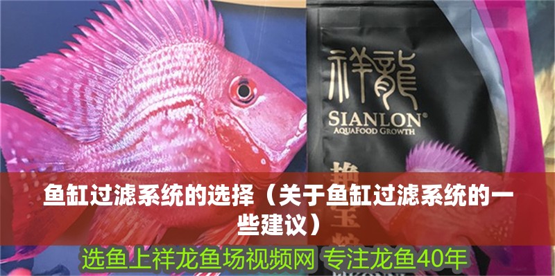 魚缸過濾系統的選擇（關于魚缸過濾系統的一些建議）