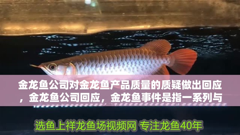 金龍魚公司對金龍魚產品質量的質疑做出回應，金龍魚公司回應，金龍魚事件是指一系列與金龍魚品牌相關的爭議和質疑
