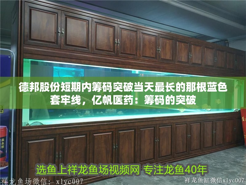 德邦股份短期內籌碼突破當天最長的那根藍色套牢線，億帆醫藥：籌碼的突破