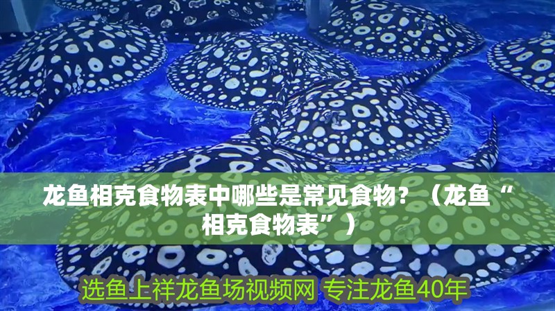 龍魚相克食物表中哪些是常見食物？（龍魚“相克食物表”）