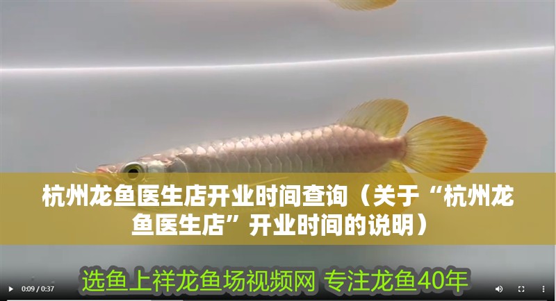 <strong><mark>杭州</mark></strong>龍魚醫生店開業時間查詢（關于“<strong><mark>杭州</mark></strong>龍魚醫生店”開業時間的說明）