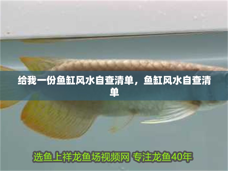 給我一份魚缸風水自查清單，魚缸風水自查清單
