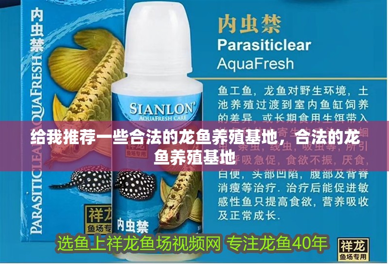 給我推薦一些合法的龍魚養殖基地，合法的龍魚養殖基地