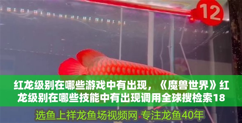 紅龍級別在哪些游戲中有出現，《魔獸世界》紅龍級別在哪些技能中有出現調用全球搜檢索18篇資料