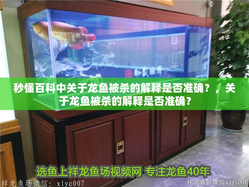 秒懂百科中關于龍魚被殺的解釋是否準確？，關于龍魚被殺的解釋是否準確？