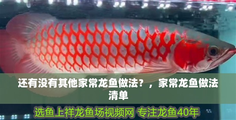 還有沒有其他家常龍魚做法？，家常龍魚做法清單