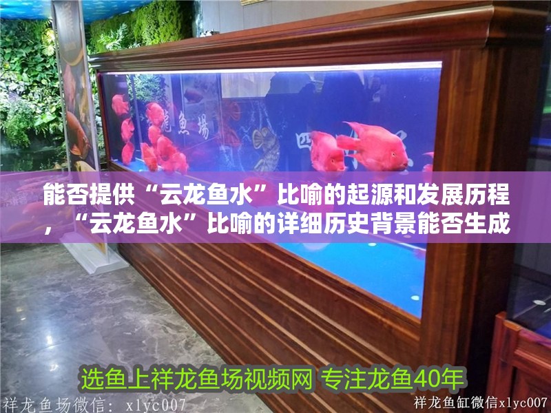 能否提供“云龍魚水”比喻的起源和發展歷程，“云龍魚水”比喻的詳細歷史背景能否生成一張體現“云龍魚水”