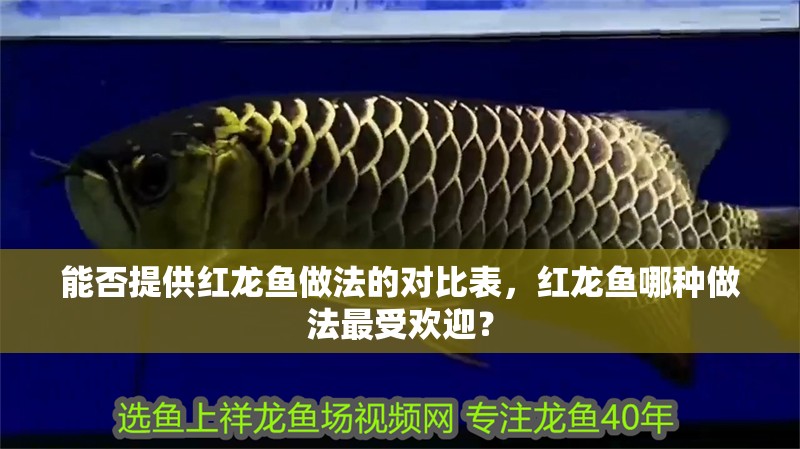 能否提供紅龍魚做法的對比表，紅龍魚哪種做法最受歡迎？