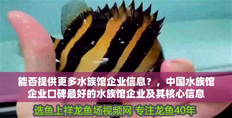 能否提供更多水族館企業信息？，中國水族館企業口碑最好的水族館企業及其核心信息